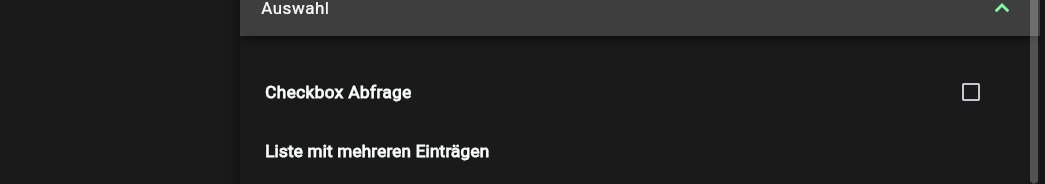 Baustein Checkbox beim Ausfüllen in der App-Webansicht