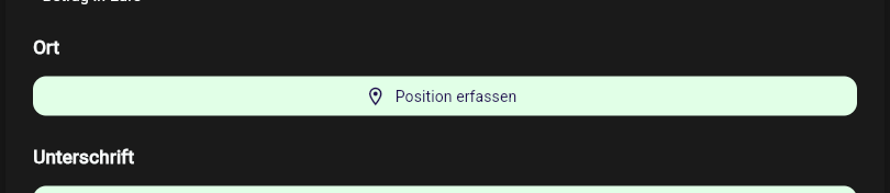 Baustein Geo-Position beim Ausfüllen in der App-Webansicht