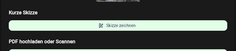 Baustein Skizze beim Ausfüllen in der App-Webansicht mit dem Button Skizze zeichnen